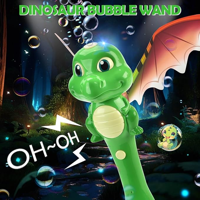 Dinosaur Bubble Wand Toys for Kids Age 3 4 5 6 7 8 Years Old: Bubbles Machine for Kids, Toddler Outdoor Toys, Gifts Birthday Presents for 3 4 5 6 Year Old Boys Girls