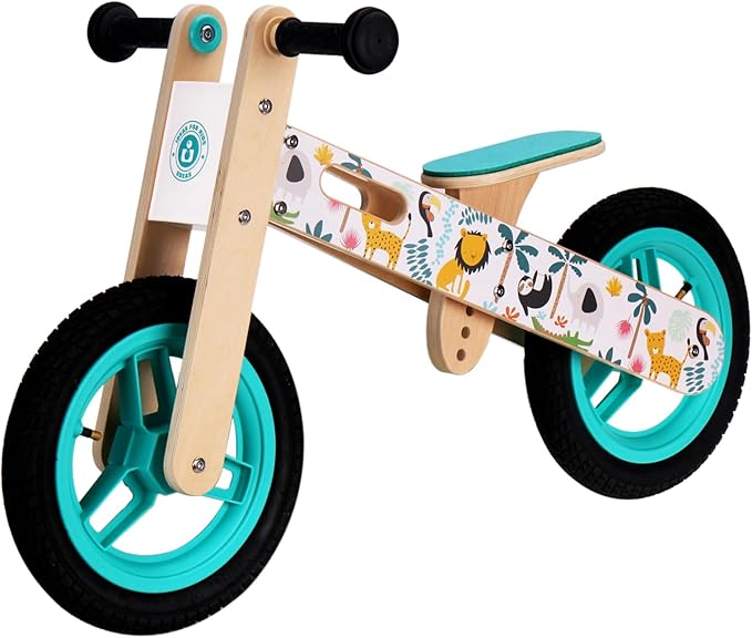 Wooden Toddler Balance Bike, Kids Balance Bike for 3 Year Old with Adjustable Seat, No Pedal Toddler Bicycle for Kids 3-5 for Boys and Girls Birthday Gifts Toys