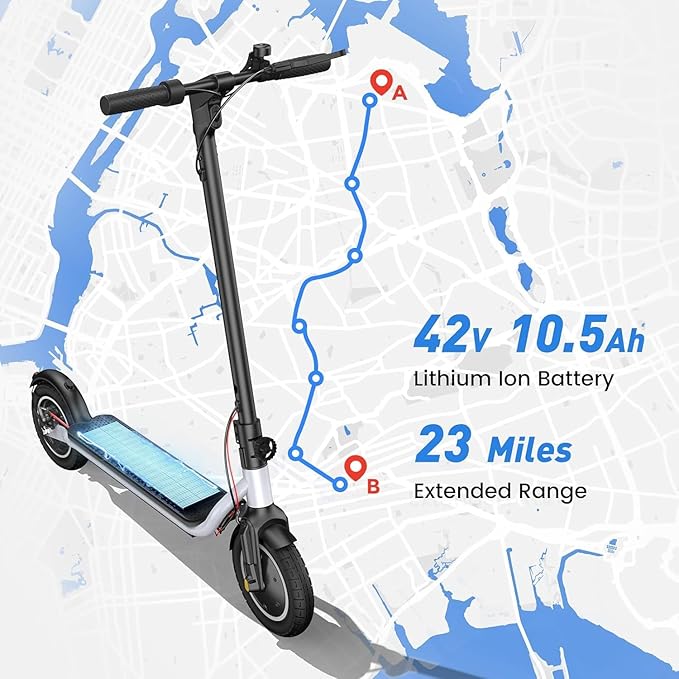 Electric Scooter, 650W/500W/350W Powerful Motor, 22/18 MPH Top Speed, 23/21 Miles Long Range, 10"/8.5" Pneumatic Tires, Smart App, UL Certified Foldable Commuting Electric Scooter for Adults and Teens