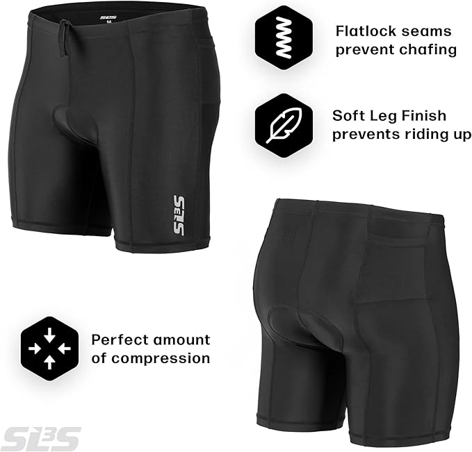 SLS3 Triathlon Shorts Mens – Tri Shorts Mens – 2 Pockets FRT – Designed by Athletes for Racing