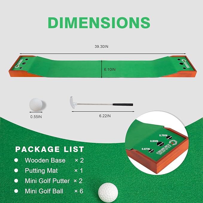 Golf Desktop Tabletop Putting Game Fun Office Desk Golf Christmas Stocking Stuffers, Golf Gift for Dad Husband Boyfriend Coworkers Executive Man Golfers Table Desk Top Golf Game for Adults