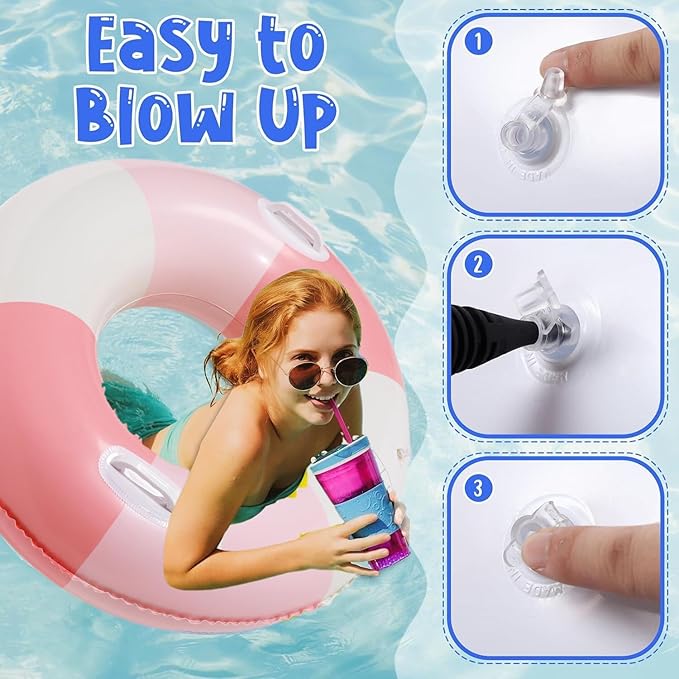 Swimming Pool Tubes-2PCS Inflatable Pool Floats for Adult Swim Ring Pool Floaties Inflatable Swimming Pool Raft Party Water Summer Beach Lounger Float Party Supplies