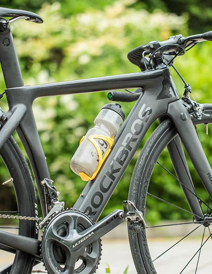 Lightweight Bicycle Water Bottle Holder - Secure, Versatile, and Stylish Bike Universal Drink Cage, Cycling, Road/Mountain Bikes (Yellow)