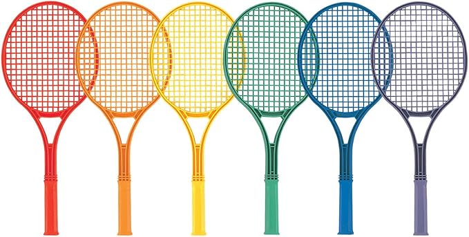 Champion Sports 21-Inch Plastic Tennis Racquet Set Assorted Colors