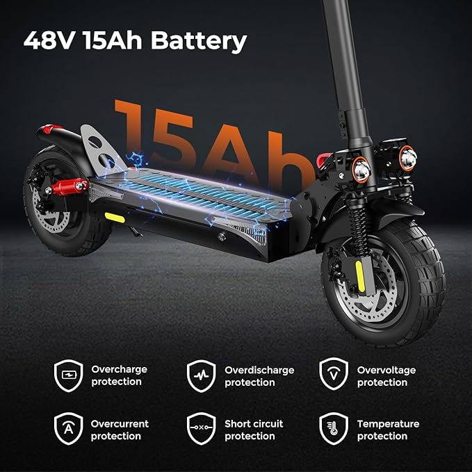 iScooter Electric Scooter, 10" Tires, 800W Motor E-Scooter Up to 25/28 Miles Range, Top Speed 24/28 MPH, Adjustable Handlebar Height, Folding Commuting Electric Scooter for Adults-(Optional Seat)