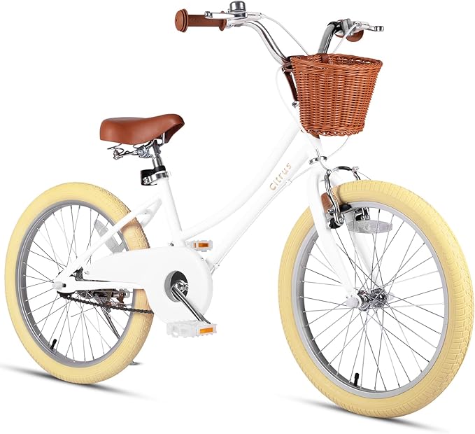 Girls Bike for Age 2-12 Years Old Kids Toddlers 12 14 16 18 20 Inches Retro Bicycles with Training Wheels Basket Bell Ring, Multiple Colors