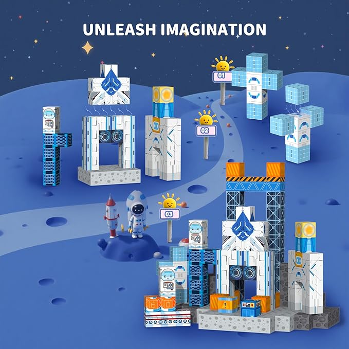 Magnetic Blocks Magnet Toys for Kids - 154Pcs Magnetic Building Blocks Cubes, STEM Montessori Sensory Toys for Boys Girls Age 3 4 5 6 7 8 9 10 Birthday Gifts