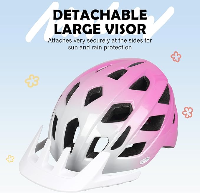 Kids Bike Helmet, 2 Size Adjustable for Youth Toddler Boys & Girls 3-5-8-10-12-14 Years, Child Helmets with Visor for Skating Cycling Scooter