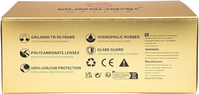 Queshark Cycling Glasses, Sports Sunglasses for Men Women, 1 Polarized 2 HD Lens, Polarized Sunglasses for Cycling Running