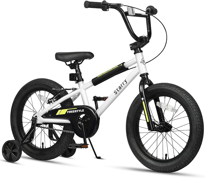 12 14 16 18 Inch Kids Bike BMX Style Bicycle with Training Wheels Coaster Brake for 2-10 Years Old Toddlers Boys Girls Multiple Colors