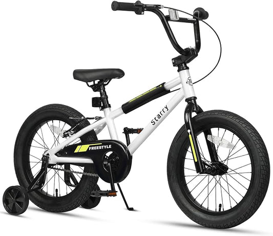 12 14 16 18 Inch Kids Bike BMX Style Bicycle with Training Wheels Coaster Brake for 2-10 Years Old Toddlers Boys Girls Multiple Colors
