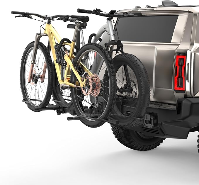 2-Bike Rack Hitch Mount, Fits E-Bikes, Fat Tires up to 5", 160lbs Tilting Hitch Mount Platform Rack for Cars SUVs Trucks -2" Receiver