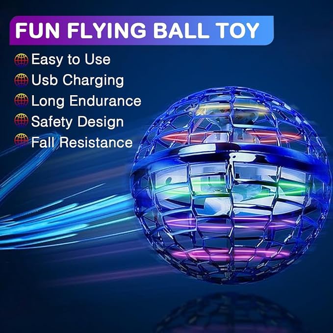 2 Pack-2025 Upgraded Flying Orb Ball Toy, Hover Boomerang Ball Spinner Mini Drone - Magic Floating Galactic Fly Spinning Orb, for Boys Girls and 6-12 Age Kids