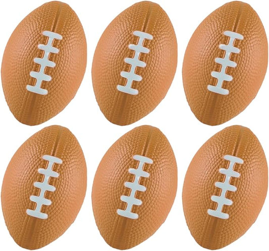ALISSAR 6-Pack 5.7" Mini Football Stress Balls, Mini Foam Footballs for Football Party Superbowl Decoration, School Carnival Reward