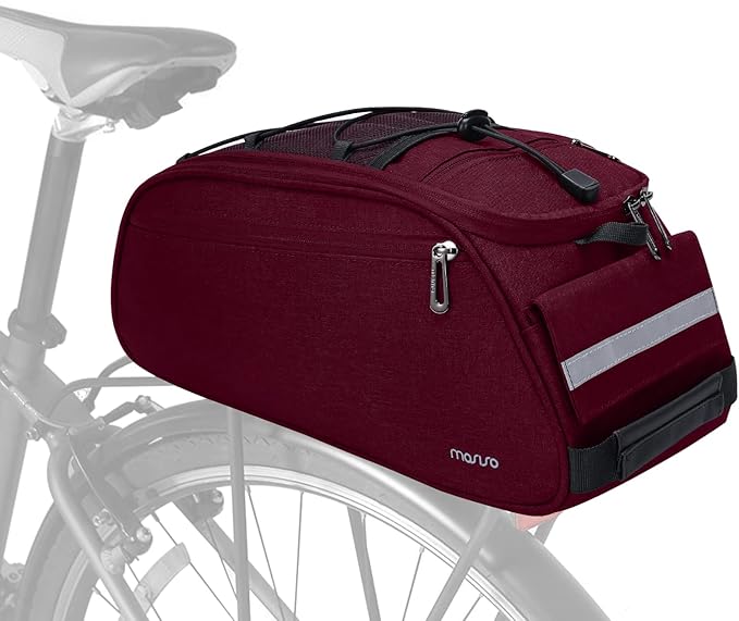 MOSISO Bike Rack Bag, Waterproof Bicycle Trunk Pannier Rear Seat Pouch Cycling Bike Carrier Backseat Storage Luggage Saddle Shoulder Bag