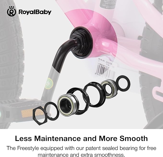 RoyalBaby Kids Bike EZ Freestyle Training Free Balance to Pedal Easy Learning Bicycle, 12-18 Inch for Toddlers to Big Kids