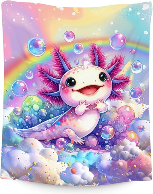 Axolotl Blanket Gifts Girls Blankets for Kids - 30x40 Inches Soft Cute Throw for Toddler