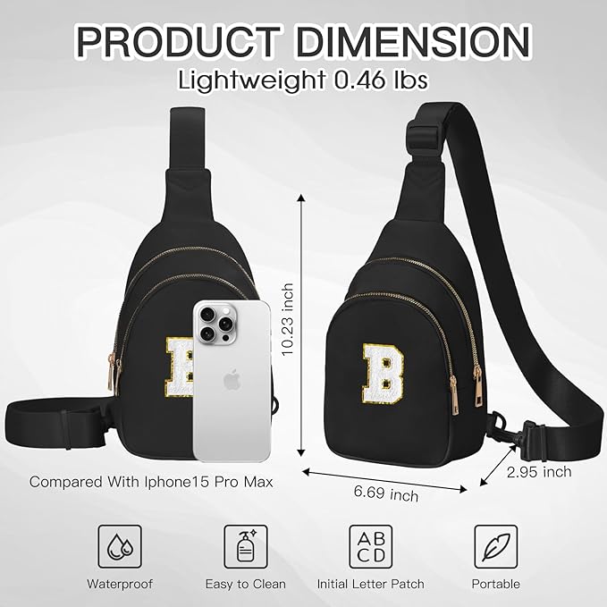 Birthday Gifts for 7 8 9 10 11 12 13 Year Old Girls Small Initial Sling Bag Cross Body Bag Fanny Pack for Girls