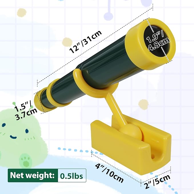 RedSwing Playground Accessories for Kids, Play Set Attachments with Pirate Ship Wheel, Telescope and Safety Handles for Outdoor Backyard, Swing Set Replacement for Treehouse, Easy to Set Up