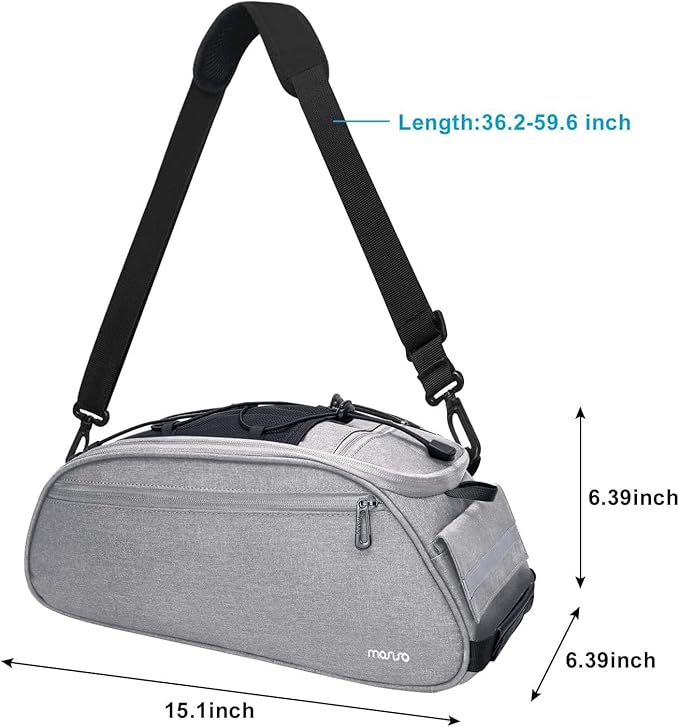 MOSISO Bike Rack Bag, Waterproof Bicycle Trunk Pannier Rear Seat Pouch Cycling Bike Carrier Backseat Storage Luggage Saddle Shoulder Bag