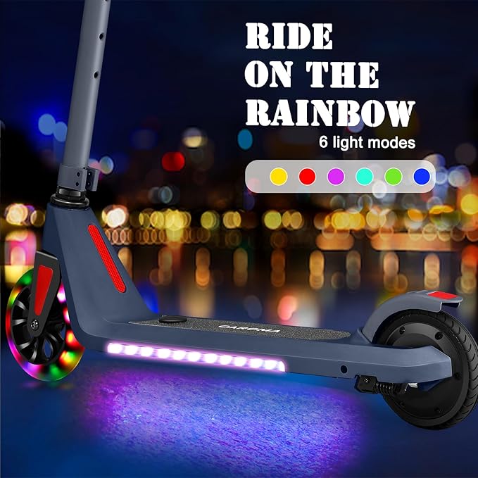 Caroma Electric Scooter for Kids Ages 6-14, 250W/180W/150W Motor & 15 Mph, 85 Mins Ride Time, Adjustable Height & Speed, LED Display, Kids Electric Scooter, Best Gifts for Boys & Girls
