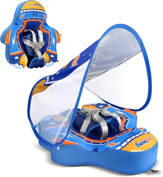Baby Beach Float with Canopy 1 Year Old Pool Float 6 Month Pool Float 12 Month Swim Float for Infants & Toddlers Infant Swim Float