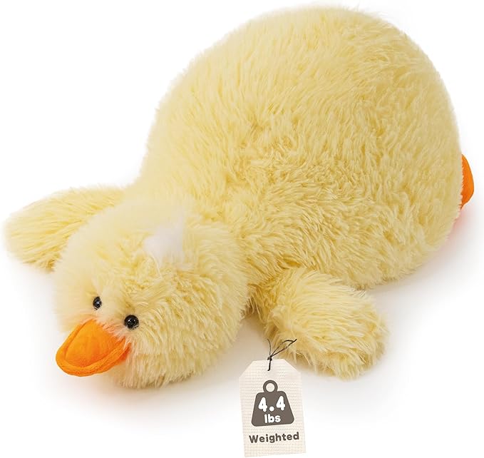 Yellow Duck Stuffed Animals, 4.4lbs Weighted Duck Plush Toy, Fluffy Stuffed Animal, Soft Farm Animal Plush Toy, 24" Large Weighted Stuffed Animals for Kids, Adults on Birthday Children's Day