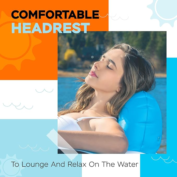 2025 New & Upgraded Sunlite Sports Heavy Duty River Tube Inflatable, Premium Water Float to Lounge Above Lake and River, Outdoor Water Raft Sport Fun, Recreational Use