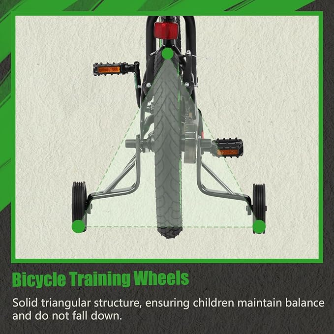 Glerc Kids Bike for Ages 1-8 Years Old, 12-16 Inch BMX Style Kids Bicycle with Training Wheels, Boys Bike for Children and Toddler, Multiple Colors