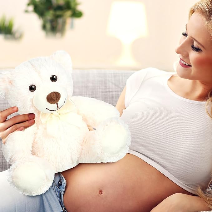 Civaner 4 Pack 14 Inches Bear Plush Stuffed Animals Operation Christmas Cute Soft Bears Gifts Bulk for Girls Boys Girlfriend(White)