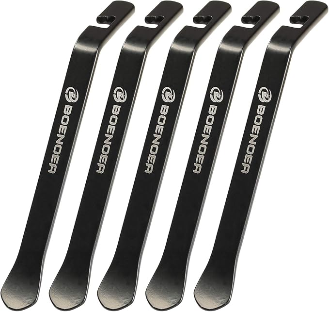 Boenoea Bicycle Tire Lever Stainless Steel Tire Changing Tool,Bike Tire Removal Repair Tools (Metal)