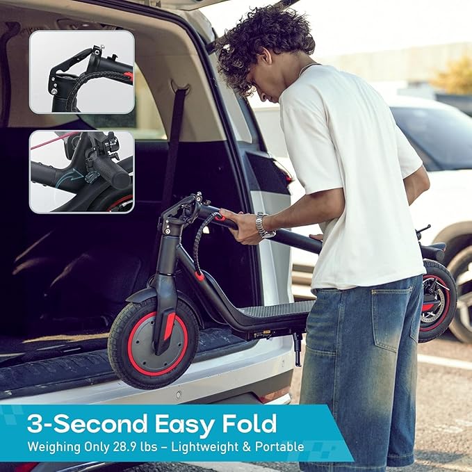 iScooter Electric Scooter for Adults, 23/18/12 Miles Long Range,22/19/18 Mph Top Speed, Commuting Electric Scooter with Cruise Control, Double Braking Systems Escooter for Adults and Teens