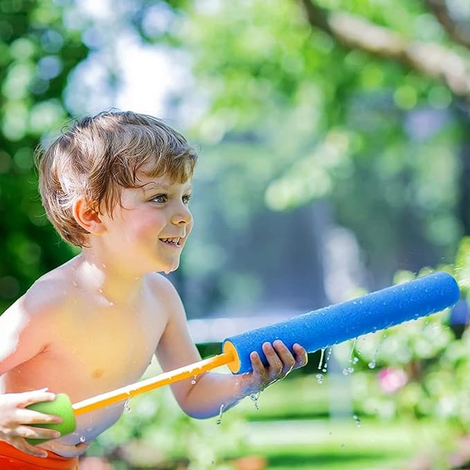 4-Pack Water Blaster Soaker Guns Set,Squirt Guns,Squirt Guns for Kids,Pool Squirt Toys,Pool Water Gun,Ranges up to 40 feet,Outdoor Water Toys for Kids (4-Pack Cylinder Water Guns)