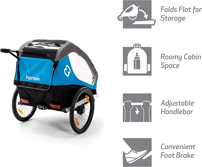 Hamax Traveller Two Seat Bike Trailer + Stroller