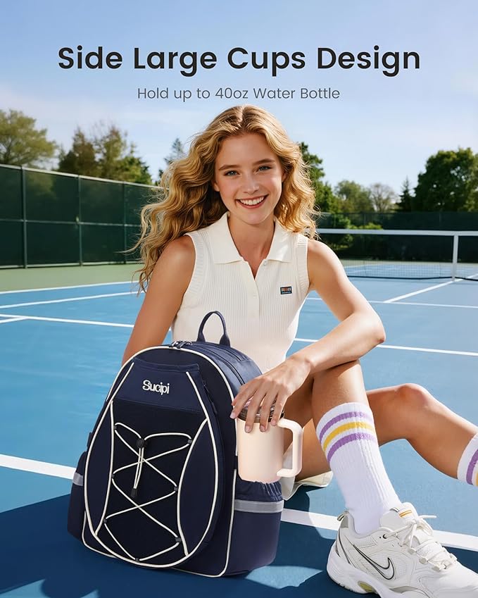 Sucipi Tennis Bag for Kids, Professional Youth Tennis Bag Backpack, Tennis Racket Bags for Women, Tennis Gifts for Boys Girls