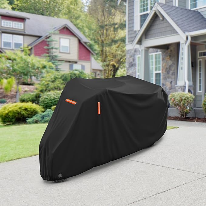 AKEfit Adult Tricycle Cover, Bike Covers Outdoor Storage Waterproof Cover for Electric Trike, With Windproof Buckle and Lock Hole, 75"L x 30"W x 44"H, Black