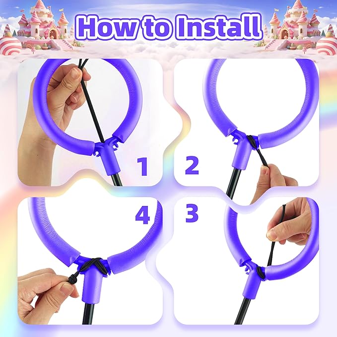 Ankle Skip Ball for Kids, Foldable Skip Ball with Colorful Flash Wheel, Indoor & Outside Game Toys, Christmas Birthday Gifts Toys for Girls and Boys Age 4 5 6 7 8 9 10 Years Old