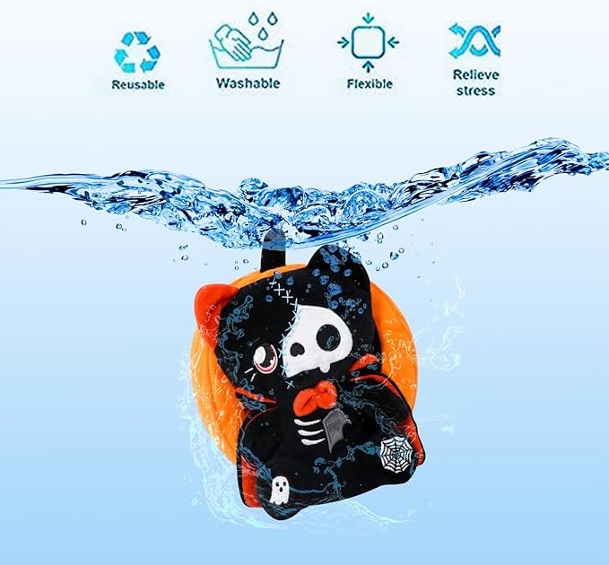 Halloween Pumpkin Plush Toy, Reversible Vampire Bear Stuffed Animals,Pumpkin Plushies for Kids and Party Decoration