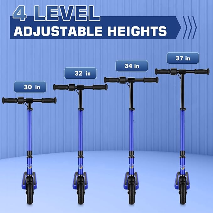 Caroma Electric Scooter for Kids Ages 6-14, 180W/150W Motor & 10 Mph, 85 Mins Ride Time, Adjustable Height & Speed, LED Display & Colorful Lights, Kids Electric Scooter, Best Gifts for Girls and Boy