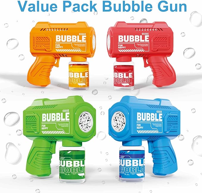 8-Pack Automatic Bubble Gun,Bubble Machine Blower Outdoor Toys for Toddlers Ages 1-8 Gifts Wedding Party Favors