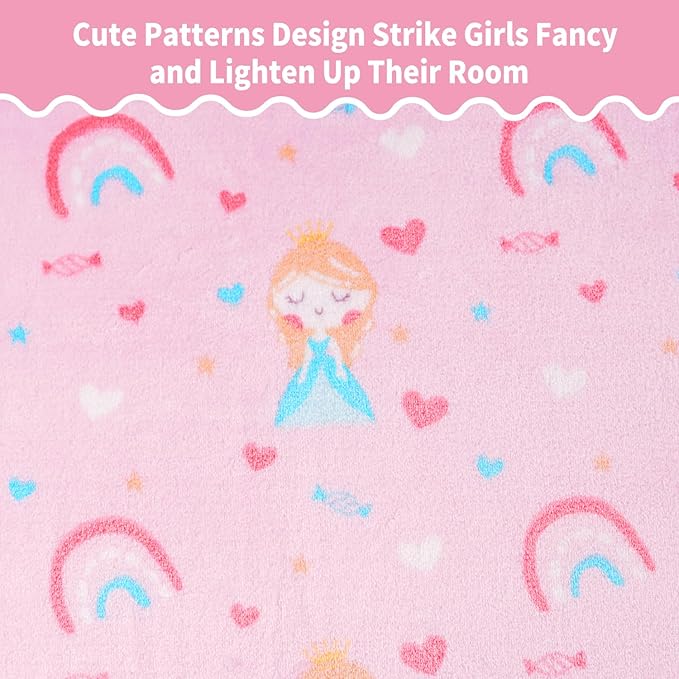Softan Princess Blanket for Girls, Kids Throw Blanket for Boys and Girls Soft Cozy Flannel, Cute Princess Blanket for Sofa Couch Bed, Christmas Birthday Gift for Kids, 50x60 Inches