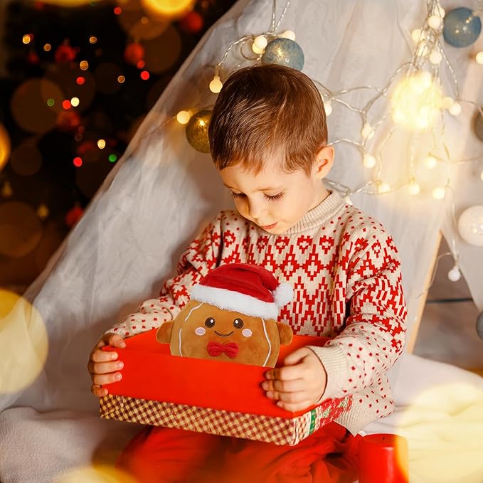 Christmas Plush Toys, Christmas Stuffed Animal Gingerbread Man,Cute Plushies Gift for Boys Girls Kids