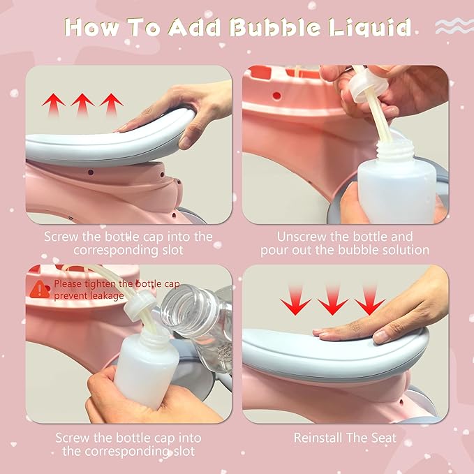 Baby Toddler Balance Bike with Bubble Machine for 1 Year Old Children,4 Wheels Kids Balance Bike w/Bubble Maker,Kids Ride on Toys,Headlight for Ages 12-36 Months Boys Girls (Pink&Orange)