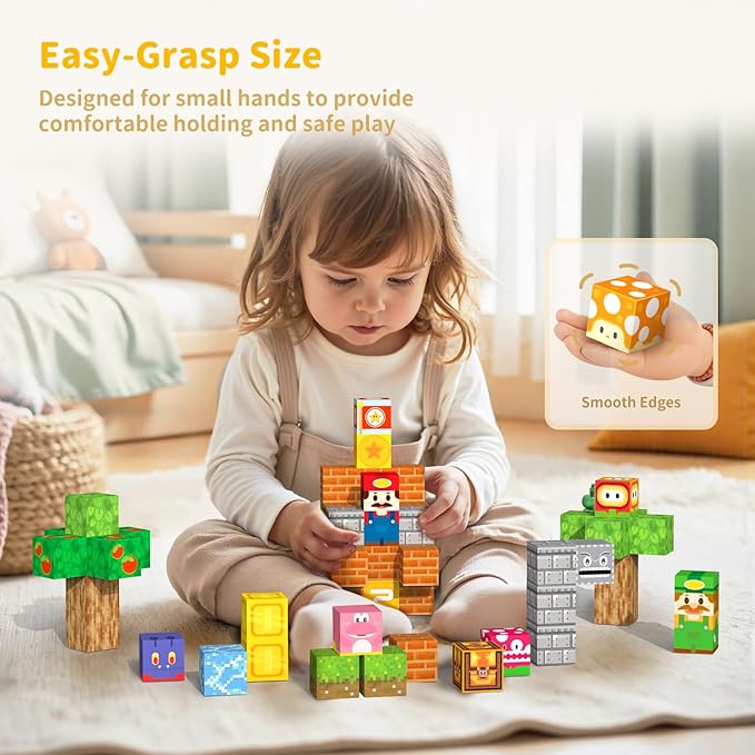 Magnetic Blocks Magnet Building Toys - 154Pcs STEM Building Game Montessori Sensory Toys for Kids Boys Girls Ages 3 4 5 6 7 8 9 10 Birthday Gift