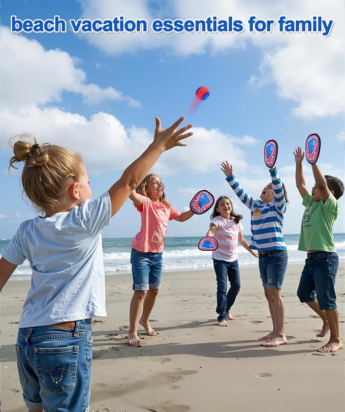 Toss and Catch Game Ball Set Toddler Toys for Ages 2-4 5-7 8-13 Boys Girls Birthday Gift, Yard Games Outside Beach Pool Outdoor Toys for 3 4 5 6 7 8 Year Old Gifts Kids Toddler Baseball Glove