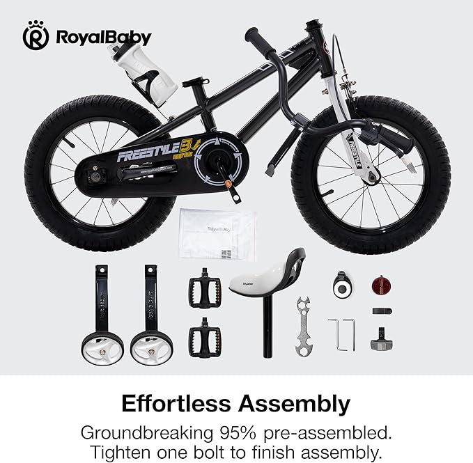 RoyalBaby Kids Bike EZ Balance to Pedal Dual Handbrake Toddlers Boys Girls Bicycle 12-20 Inch for Age 3-10 Years