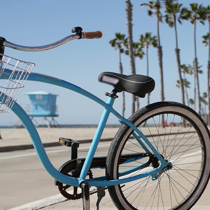 SOLODRIVE Bike Handlebar Grips, Vinyl Leather Grips, Hand-Stitched for Beach Cruiser Bike, Fits Most 22.2mm (7/8") Bicycle Handlebar