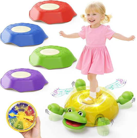 KOKODI Stepping Stones for Kids with Interactive Expression,LED Sensory Toys with Liftable Limbs & Expressive Face,Toddler Balance Coordinated Game,Indoor & Outdoor Playset for Kids Aged 3+