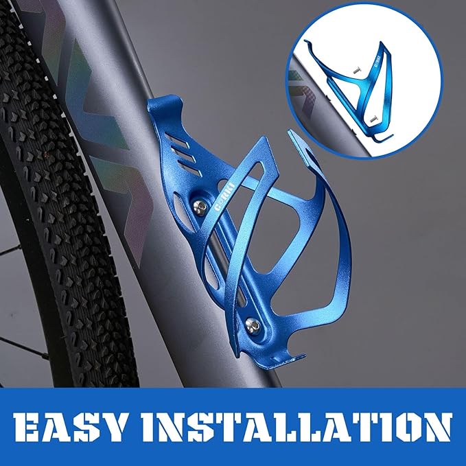 Corki Cycles Bike Water Bottle Holder Aluminum Alloy, Universal Bike Water Bottle Cage for Road, Mountain and Gravel Bikes - 1Pack - Blue