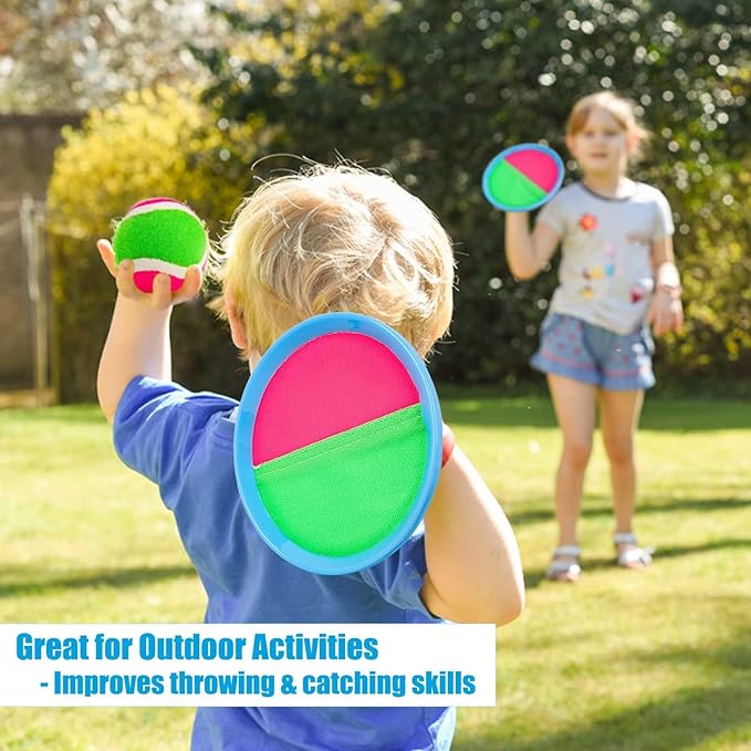 Ayeboovi Toss and Catch Ball Game Outdoor Toys for Kids Yard Games Beach Toys Outside Games for 3 4 5 6 7 8 9 10 Year Old Boys Girls (Upgraded)